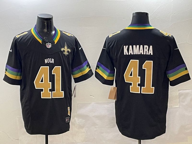 Men New Orleans Saints 41 Kamara Black three generations 2025 Nike Limited NFL Jersey style 4